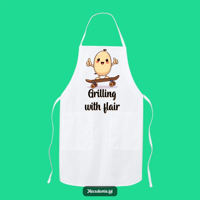 Funny Kawaii Nut Skater Apron: Cool Nut for Kitchen Fun, Perfect Skater Gift