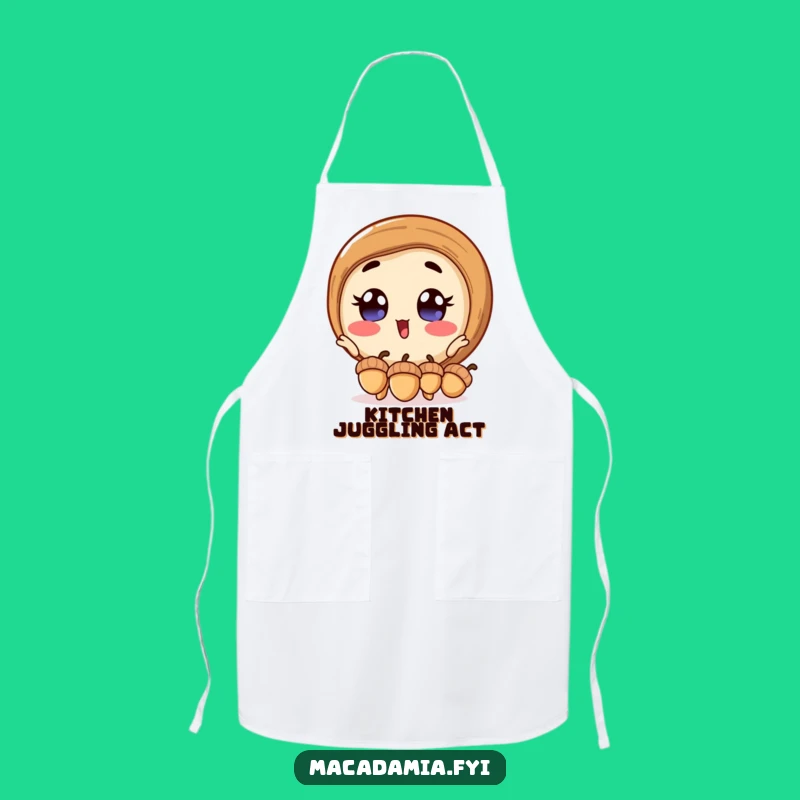 Funny Macadamia Nut Apron: Excited Acorn Juggler, Chef's Wear for a Hilarious Kitchen Gift
