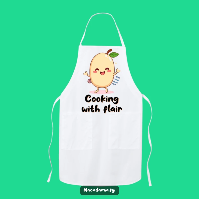 Funny Macadamia Nut Dancer Apron: Cook with Joy with a Sprung Nut Doing a Hilarious Dance, Great Funny Gift
