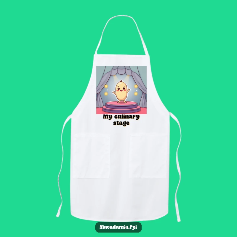Funny Macadamia Nut Stage Apron - Cook Up a Standing Ovation!