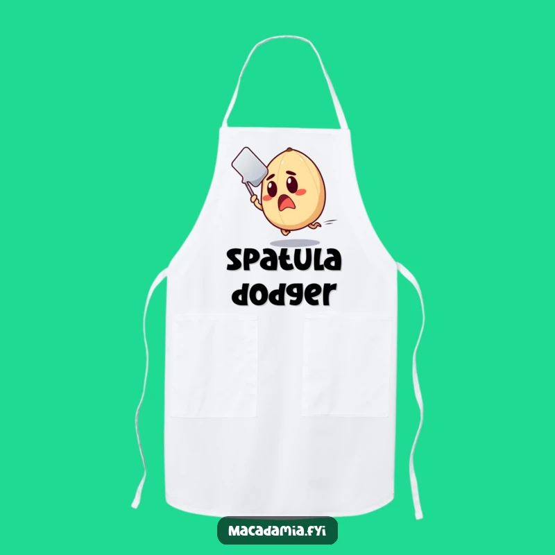 Funny Spatula Dodger Apron: Macadamia Nut's Escape, Essential Funny Gift