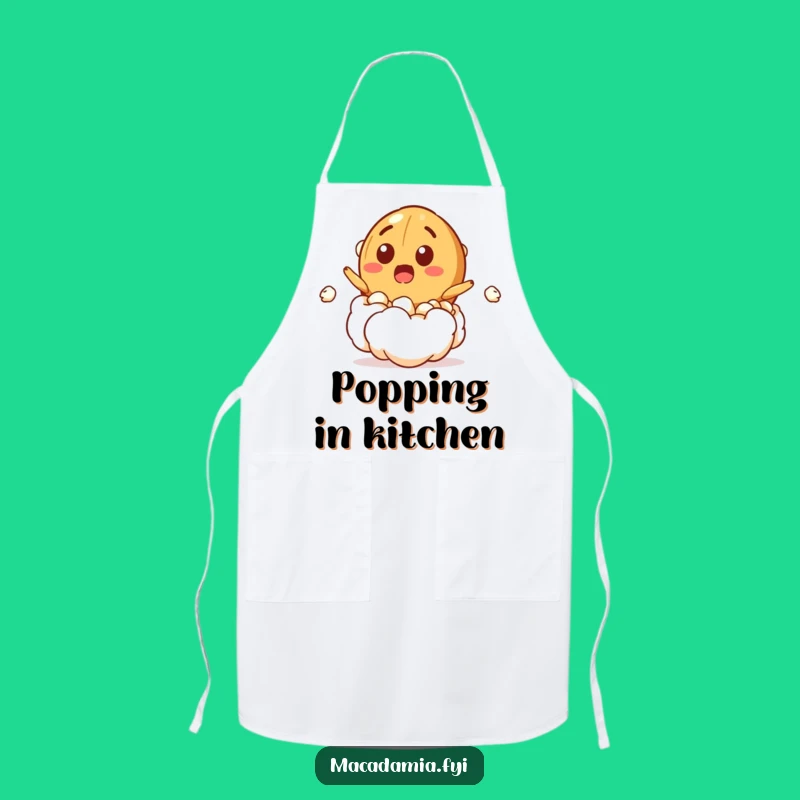 Funny Popcorn Nut Apron: Kitchen Surprise with a Macadamia Nut Burst, Gift
