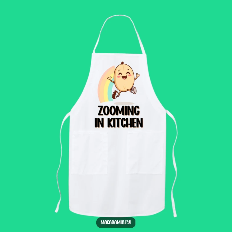 Funny Macadamia Nut Rainbow Jogging Apron: Cook with Cheer and Fun