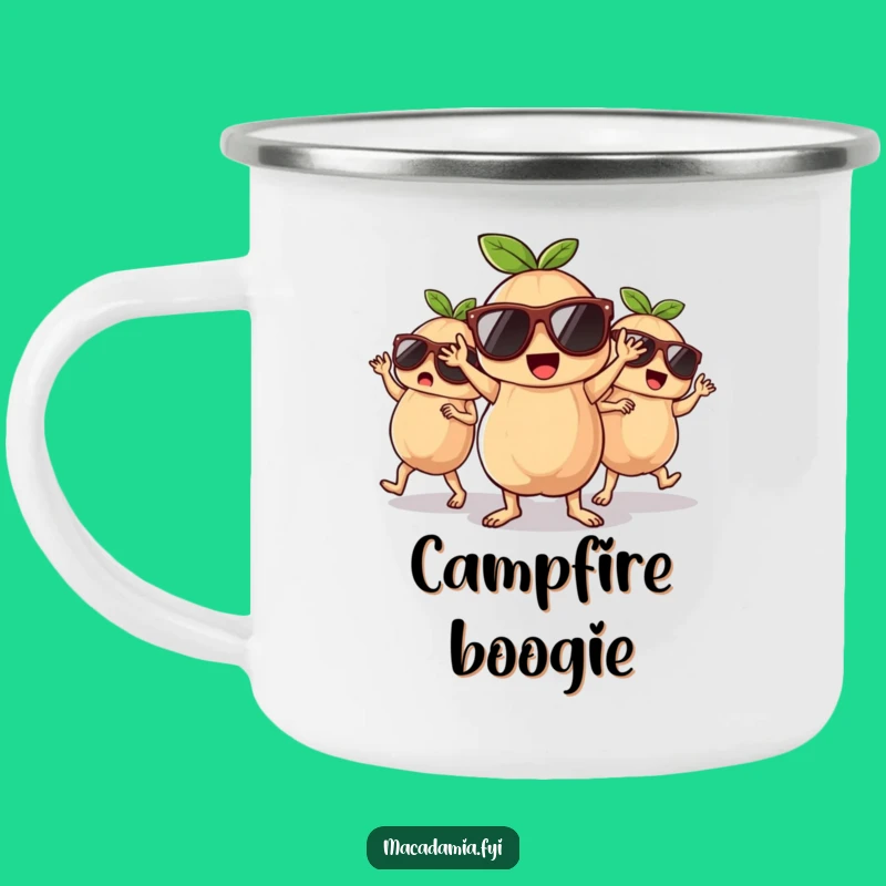 Funny Dancing Macadamia Nuts Camping Mug - Party Vibes for Outdoor Adventures Gift
