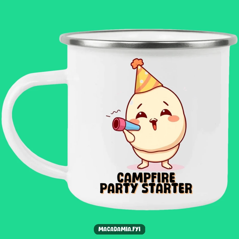 Funny Macadamia Nut Campfire Mug: Festive Party Goer Funny Gift