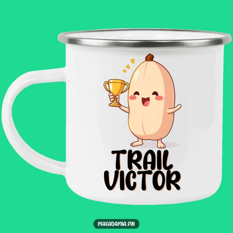 Funny Macadamia Nut Campfire Mug: Triumphant Trekker Funny Gift