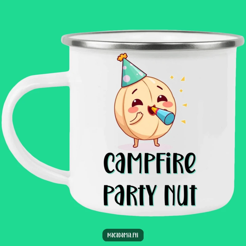 Funny Macadamia Nut Camping Mug: Enjoy Outdoors with this Hilarious Nut Blowing Noisemaker Cup