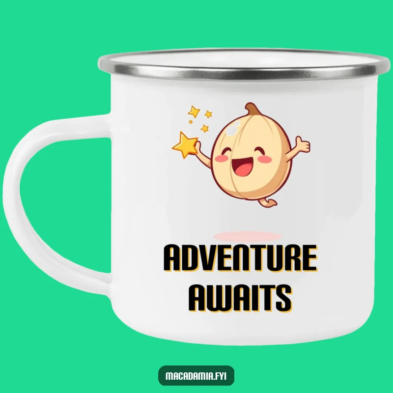 Funny Macadamia Nut Joyful Jump Star Camping Mug: Energize Your Adventures!