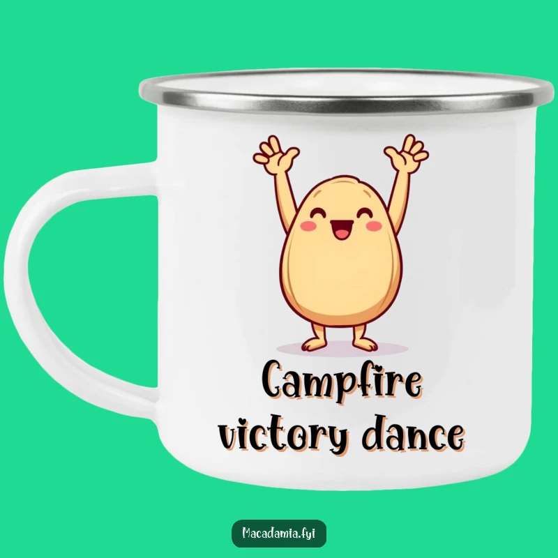 Funny Victory Dance Mug: Campfire Celebration, Rugged Funny Gift