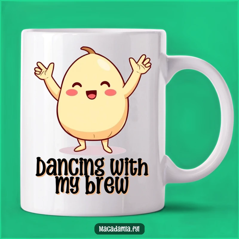 Funny Macadamia Nut Dance Mug: Express Your Joyful Nutty Moves