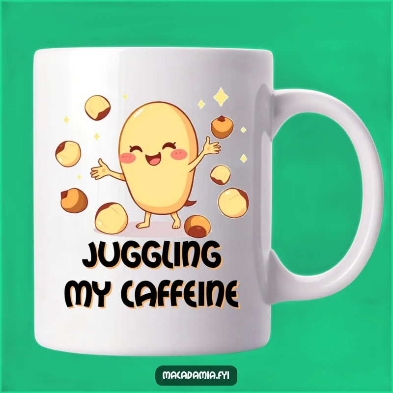 Funny Macadamia Nut Juggler Mug: Cheerful Nut Master Funny Gift