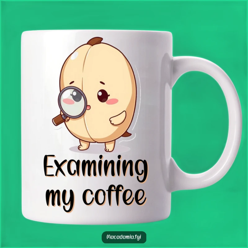 Funny Macadamia Nut Magnifying Mug - Observant Nutty Gift Idea