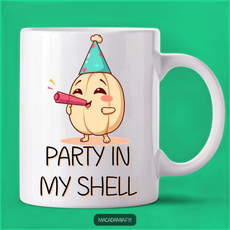 Funny Party Nut Mug - Joyful Macadamia Celebration Gift!
