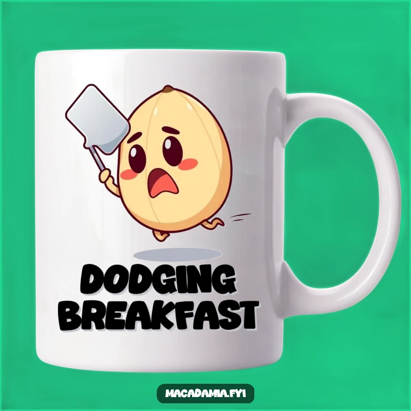 Funny Surprised Nut Mug: Escaping Spatula Chaos, Hilarious Kitchen Funny Gift