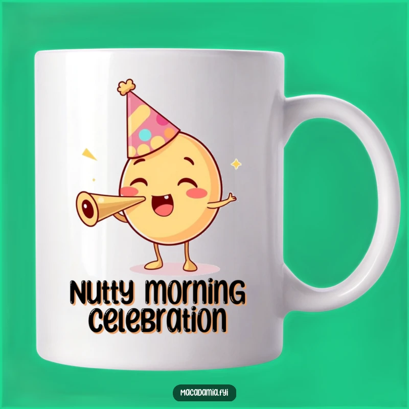 Funny Macadamia Nut Party Hat Mug: Celebrate with Hilarious Nutty Cheer