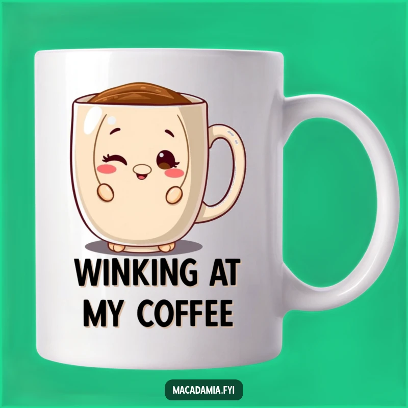 Funny Macadamia Nut Peeking Mug: Coffee Lover's Hilarious Secret Stash