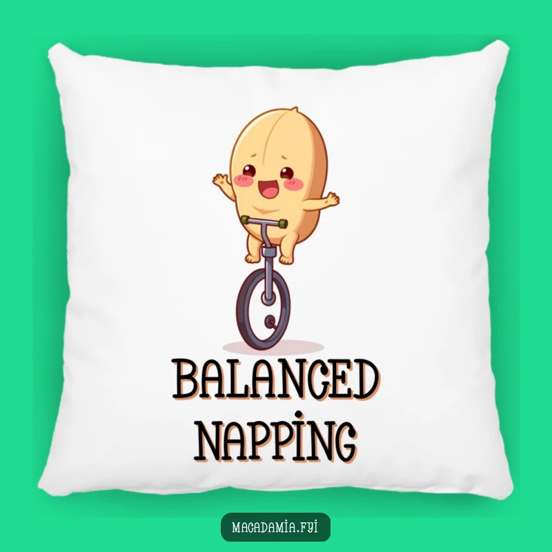 Cozy Funny Macadamia Nut Unicycle Pillow - Soft & Hilarious Nutty Home Decor Gift