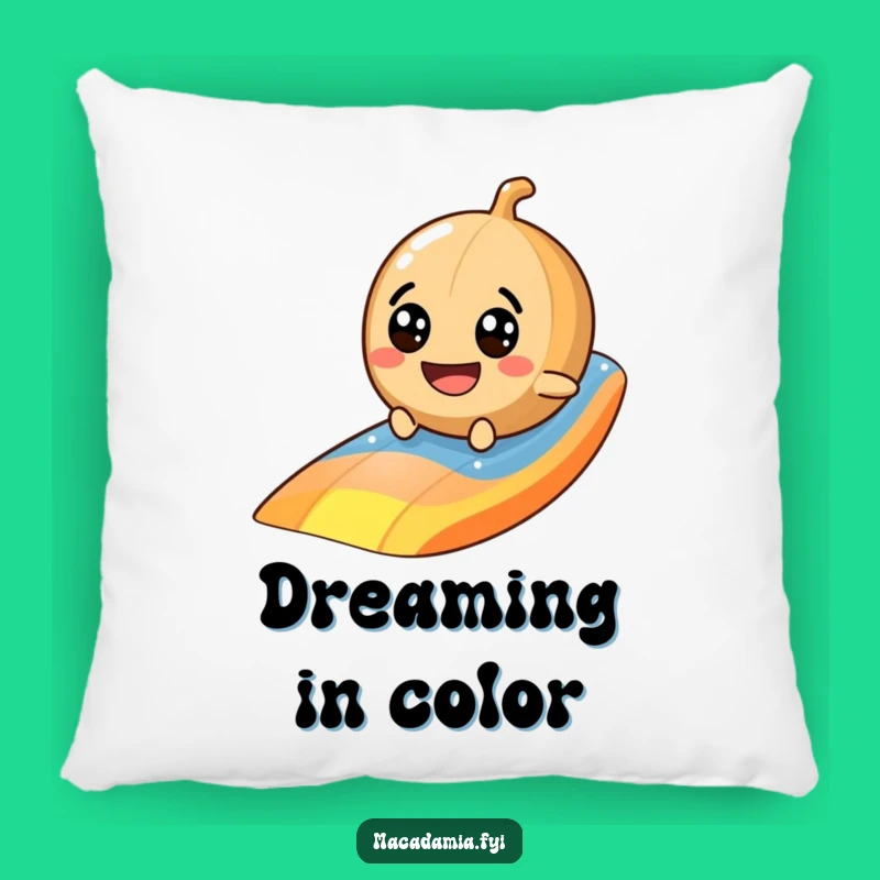 Funny Macadamia Nut Rainbow Pillow - Googly Eye Nut Comfort Gift