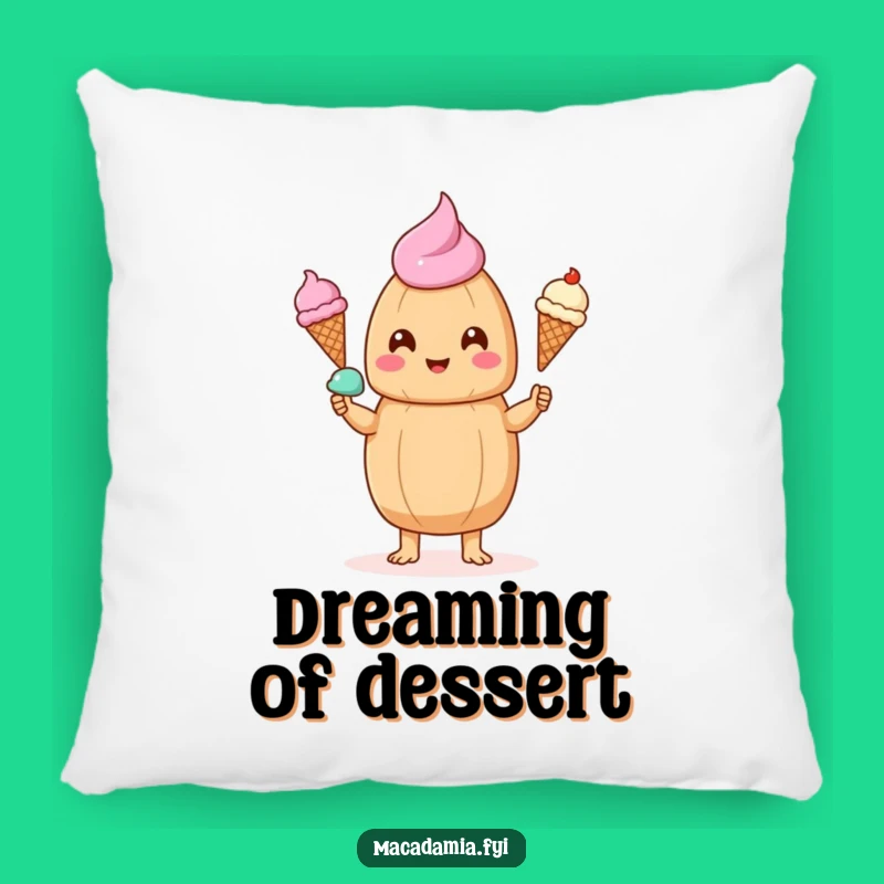 Funny Kawaii Macadamia Nut Ice Cream Juggling Pillow - Comfy & Hilarious Decor