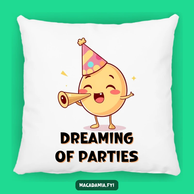 Funny Macadamia Nut Party Hat Pillow: Cozy Comfort with Festive Nutty Cheer