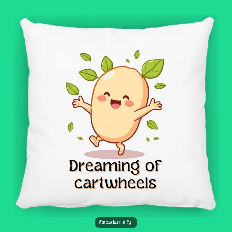 Funny Macadamia Nut Cartwheel Pillow: Comfy and Hilarious Home Decor Accent