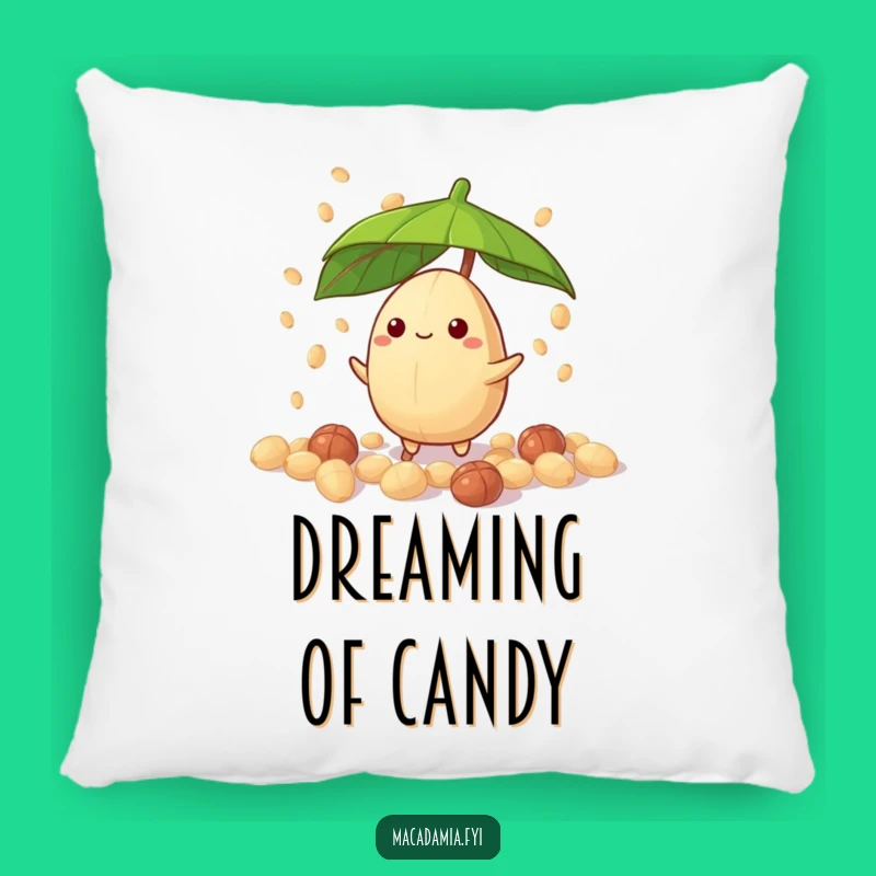Funny Macadamia Nut Drizzle Pillow - Cozy & Hilarious Nutty Character Decor!