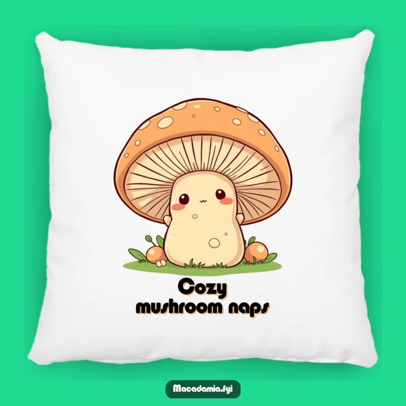 Funny Macadamia Nut Mushroom Peek Pillow - Cozy & Cute Decor Gift