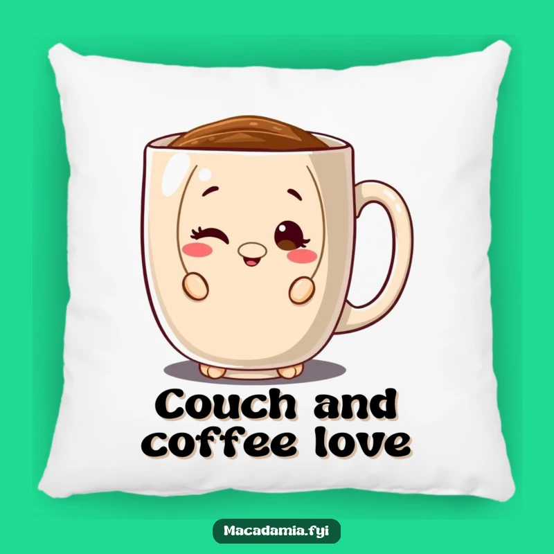 Funny Macadamia Nut Peeking Pillow: Cozy Comfort with a Coffee Lover's Wink