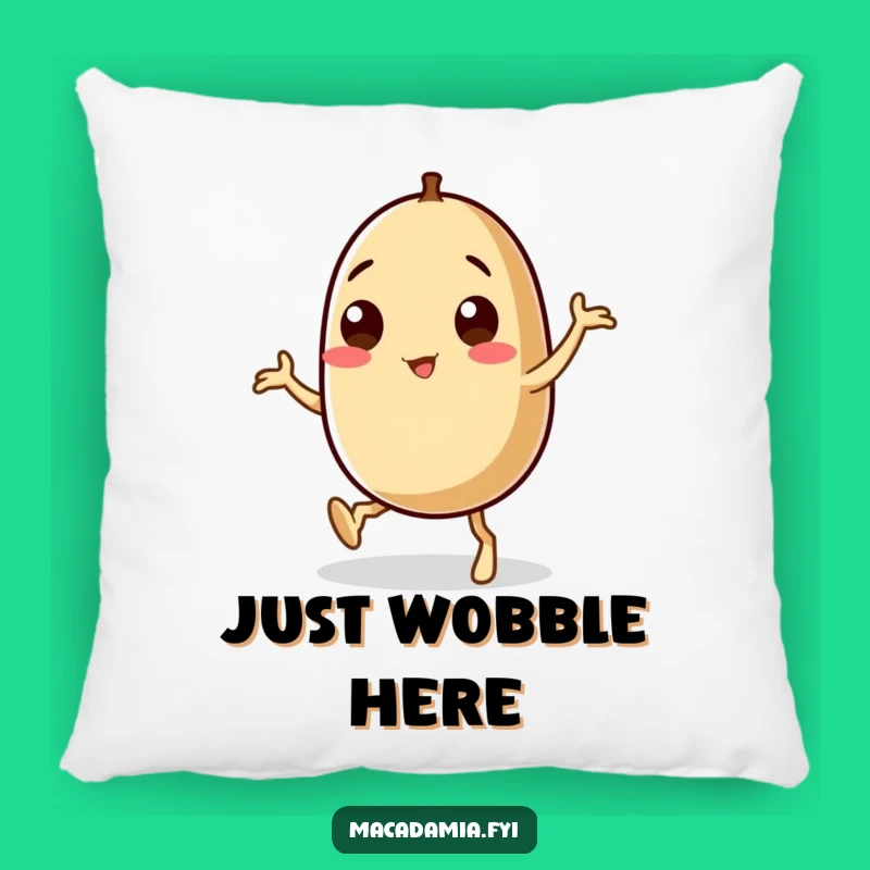 Funny Macadamia Nut Pillow: Cozy Wobbly Leg Character, Comfy Decorative Accent
