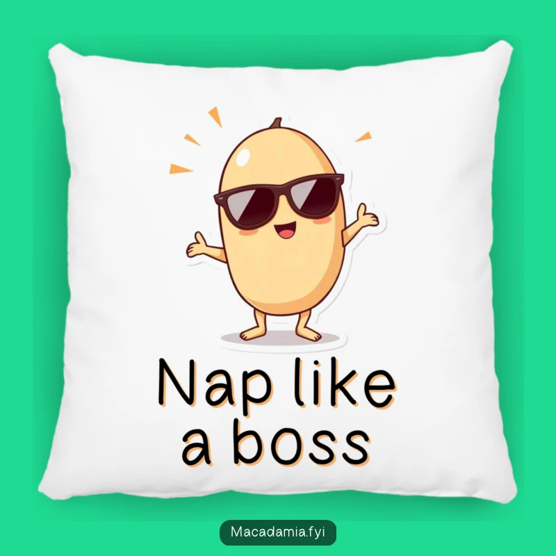 Funny Kawaii Macadamia Nut Dance Pillow - Comfy & Cool Celebration Accent