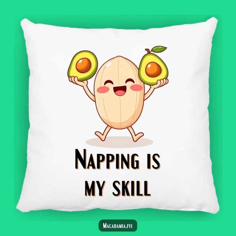 Funny Nutty Avocado Juggler Pillow: Cozy Comfort with a Hilarious Twist