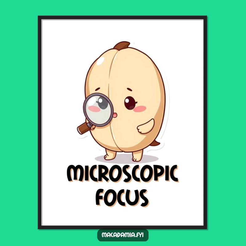 Funny Macadamia Nut Magnifying Digital Art - Instant Insightful Decor