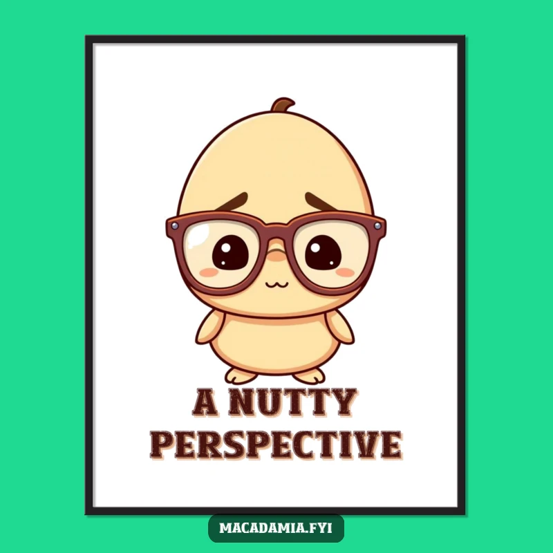 Funny Nut Digital Art: Hilarious Glasses Print for Instant Pondering