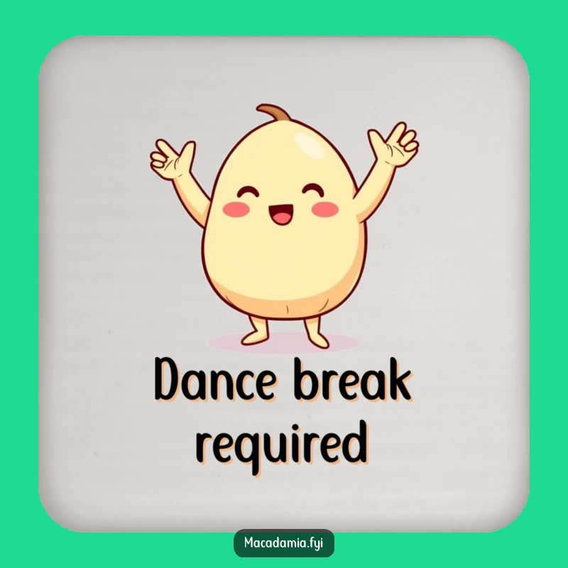 Funny Macadamia Nut Dance Drink Coaster: Protect Surfaces with Groovy Charm