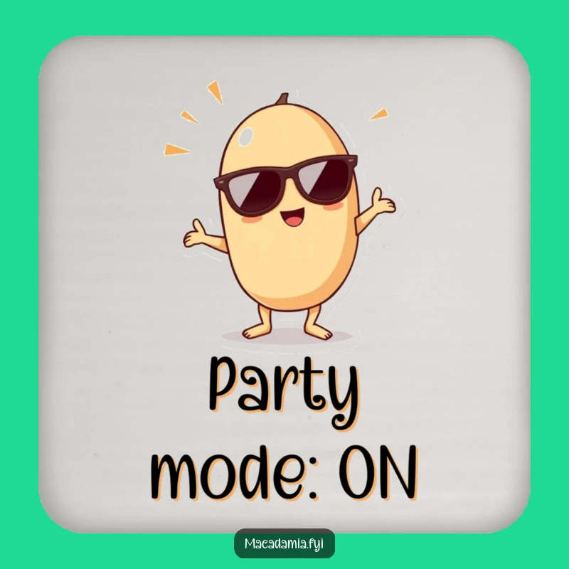 Funny Kawaii Macadamia Nut Dance Coaster - Cool Drink Protection & Humor