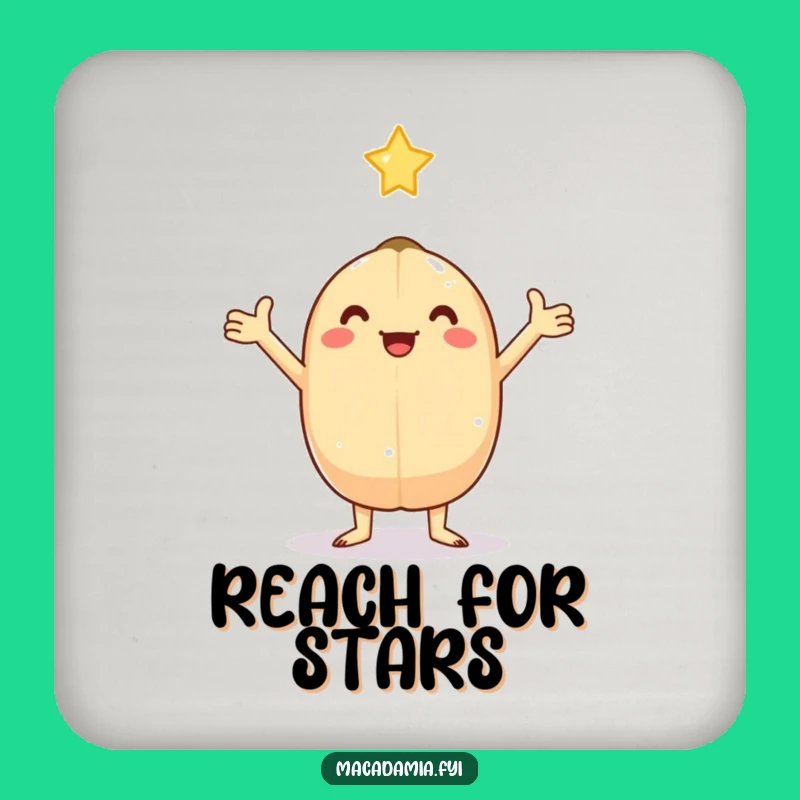 Funny Kawaii Macadamia Nut Star Coaster - Magical Protection & Humor