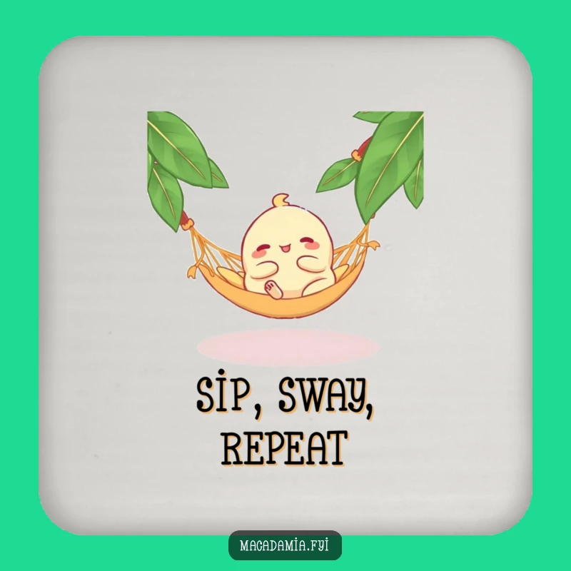 Funny Macadamia Nut Hammock Coaster: Protect Surfaces with a Blissful Lounging Nut, Funny Gift