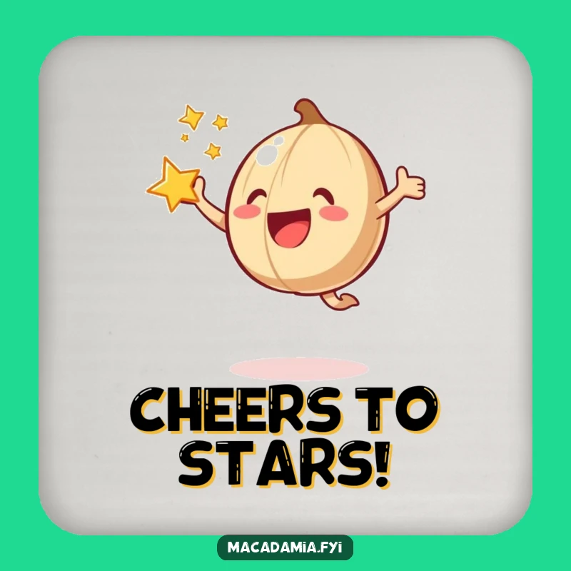 Funny Macadamia Nut Joyful Jump Star Coaster: Add Sparkle to Sips