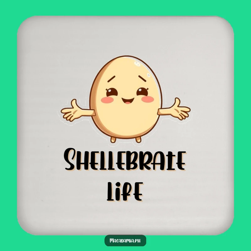 Funny Macadamia Nut Shrug Coasters - Protect Surfaces with a Smile!