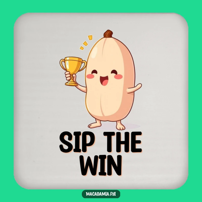 Funny Macadamia Nut Trophy Coaster: Nutty Victory Protector Funny Gift