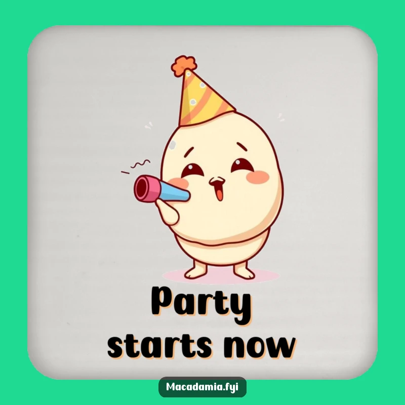 Funny Macadamia Nut Party Coaster: Festive Drink Protector Funny Gift