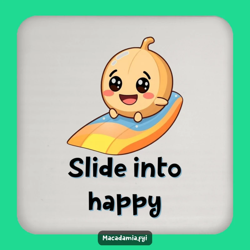 Funny Macadamia Nut Rainbow Coaster Set - Googly Eye Nut Drink Decor Gift