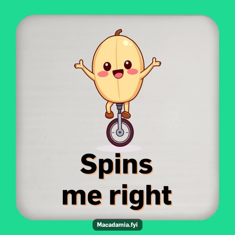 Funny Unicycling Nut Coaster: Joyful Protection with a Balancing Macadamia Nut, Gift