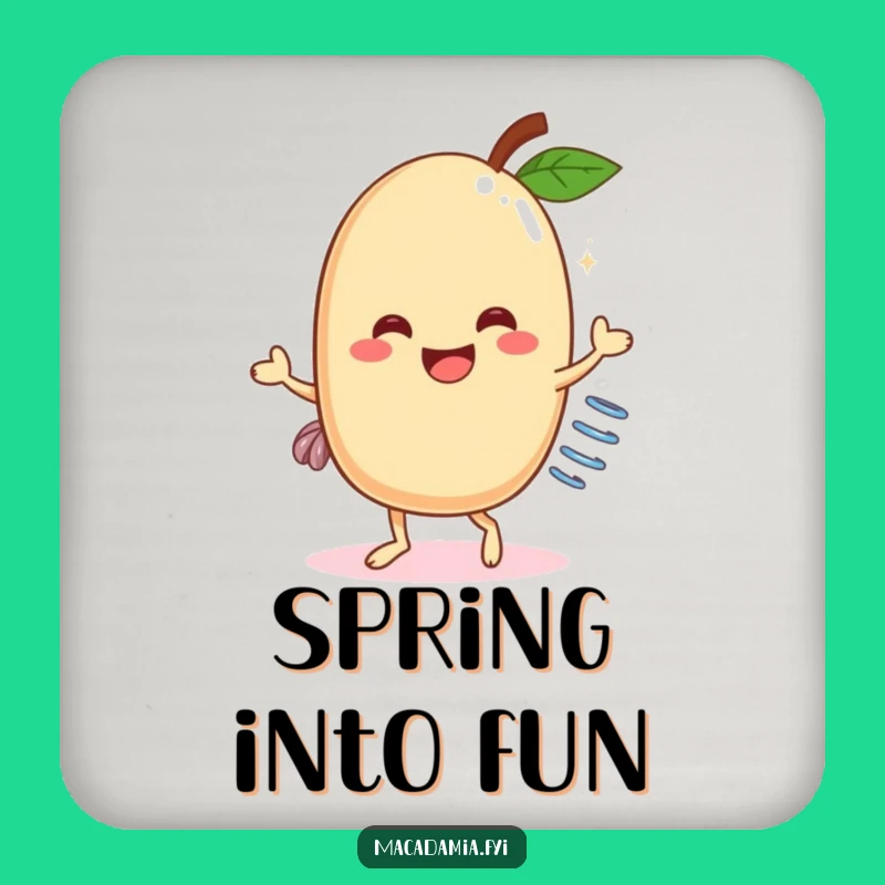 Funny Macadamia Nut Dancer Coaster: Protect Surfaces with a Sprung Nut Doing a Hilarious Dance, Funny Gift