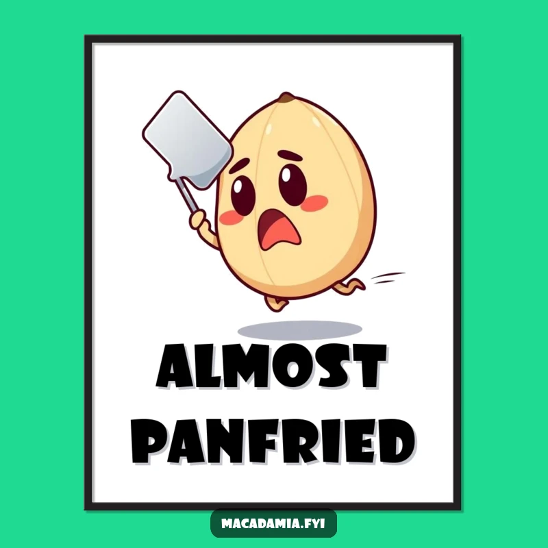 Funny Surprised Nut Poster: Dramatic Kitchen Scene, Hilarious Funny Gift Idea