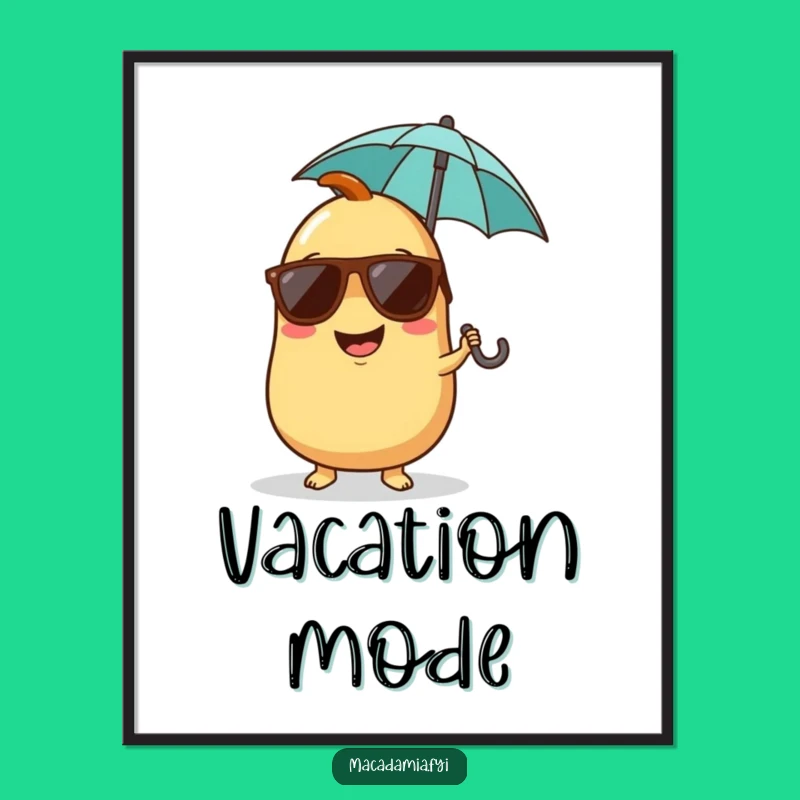 Funny Giggling Nut Poster – Tropical Wall Art & Humor Gift