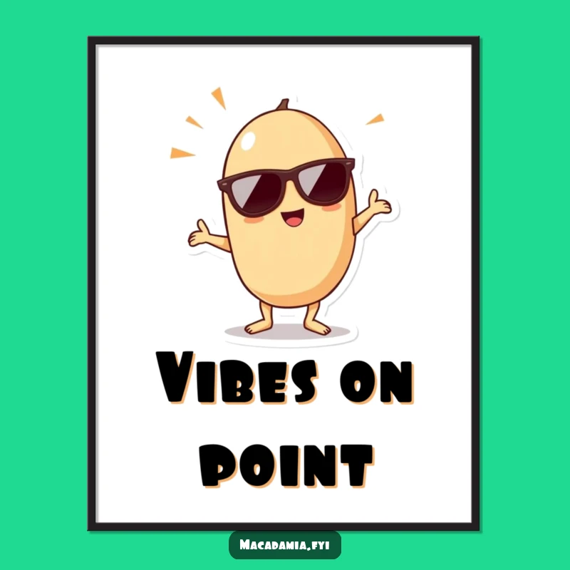 Funny Kawaii Macadamia Nut Dance Poster - Vibrant Wall Art for Celebrations