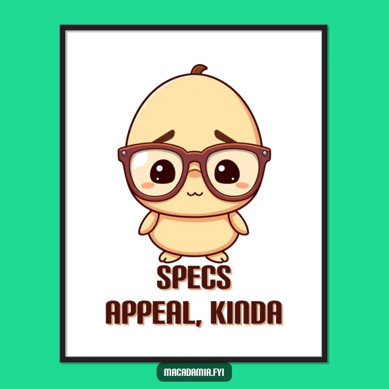 Funny Nut Poster: Oversized Glasses & Hilarious Confused Art
