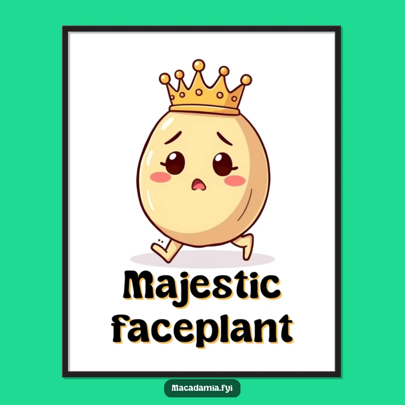 Funny Royal Nut Trip Poster - Surprise Macadamia Crown Art Gift