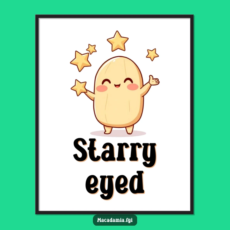 Funny Juggling Star Nut Poster - Rosy Cheeked Celestial Art Gift